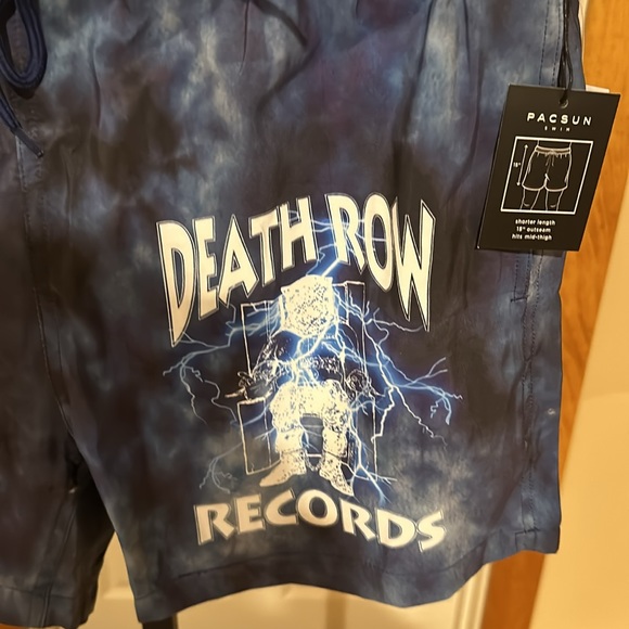 Death Row men’s Tie Dyed 15" Swim Trunks - Picture 8 of 15